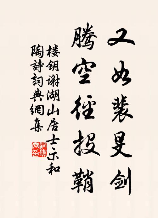 楼钥又如裴旻剑,腾空径投鞘书法作品欣赏