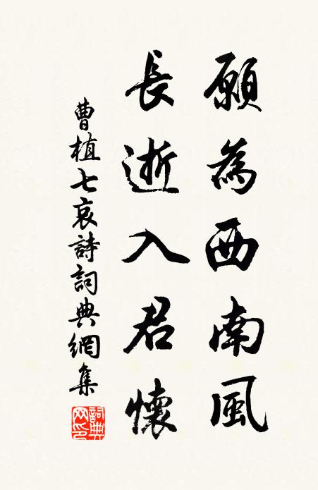 曹植愿为西南风,长逝入君怀。书法作品欣赏