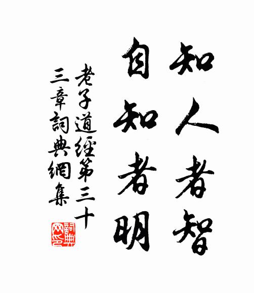 老子知人者智，自知者明。书法作品欣赏