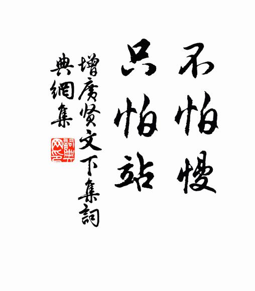佚名不怕慢，只怕站。书法作品欣赏