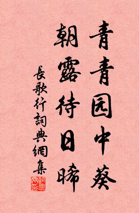 佚名青青园中葵,朝露待日晞。书法作品欣赏