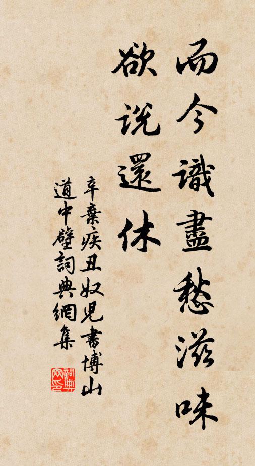 辛弃疾而今识尽愁滋味，欲说还休。书法作品欣赏