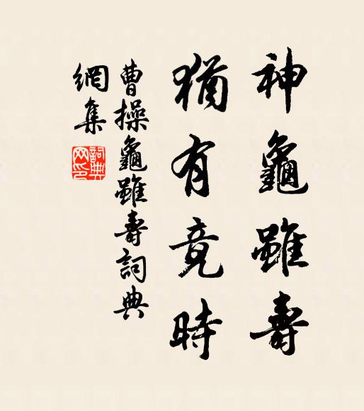 曹操神龟虽寿,犹有竟时。书法作品欣赏