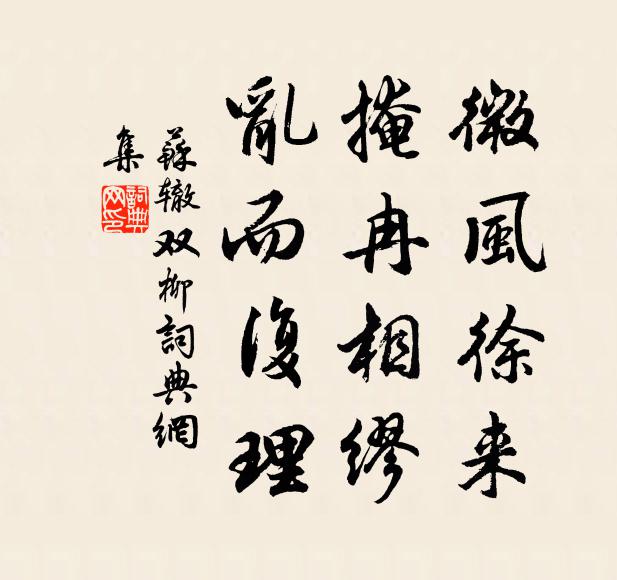 苏辙微风徐来，掩冉相缪，乱而复理书法作品欣赏