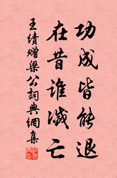 王绩功成皆能退，在昔谁灭亡书法作品欣赏