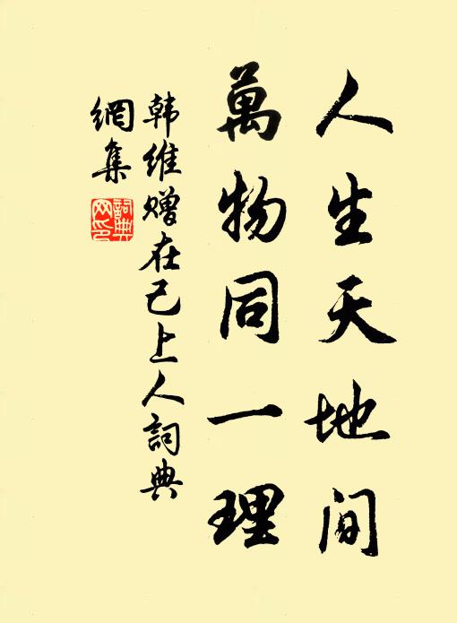 韩维人生天地间，万物同一理书法作品欣赏
