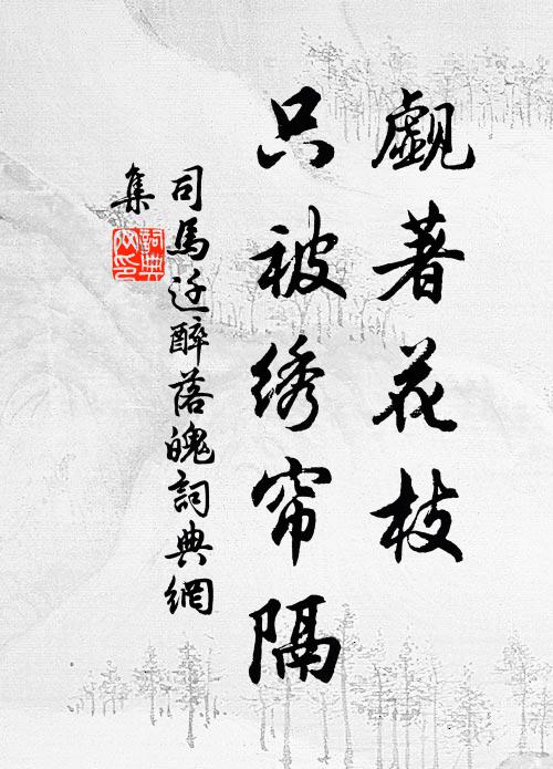 司马迁觑著花枝，只被绣帘隔书法作品欣赏