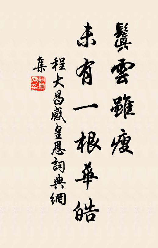 程大昌鬒云虽瘦，未有一根华皓书法作品欣赏