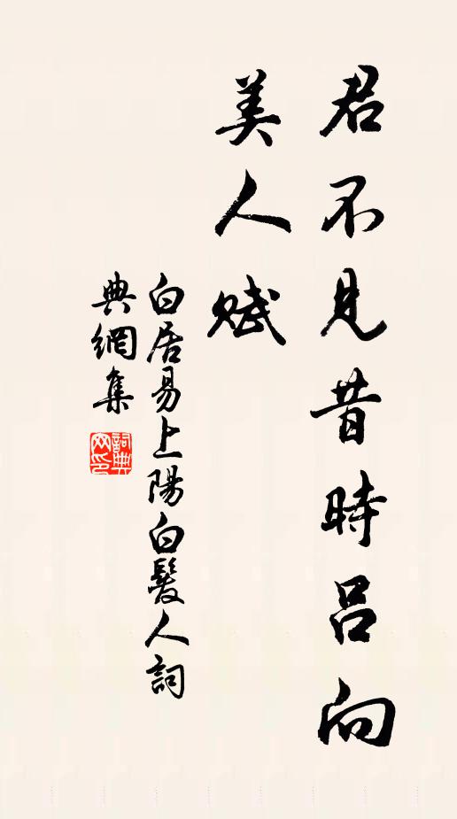 白居易君不见昔时吕向《美人赋》，书法作品欣赏