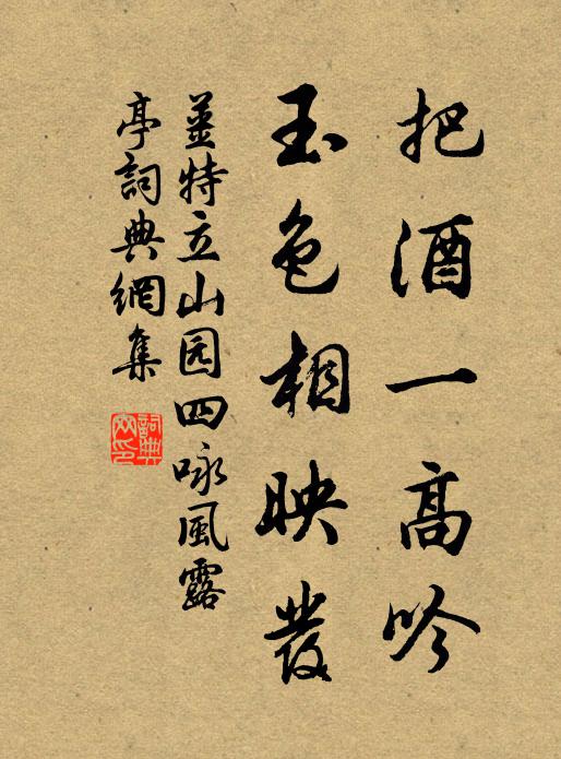 姜特立把酒一高吟，玉色相映发书法作品欣赏