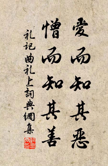 戴圣爱而知其恶,憎而知其善。书法作品欣赏