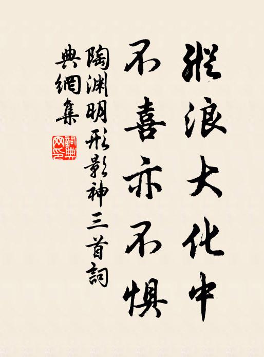 陶渊明纵浪大化中,不喜亦不惧。书法作品欣赏