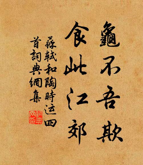 苏轼龟不吾欺，食此江郊书法作品欣赏