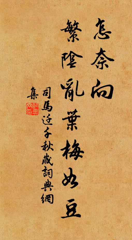 司马迁怎奈向，繁阴乱叶梅如豆书法作品欣赏