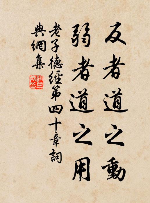 老子反者道之动；弱者道之用。书法作品欣赏