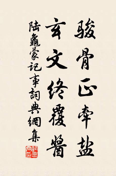 陆龟蒙骏骨正牵盐，玄文终覆酱书法作品欣赏