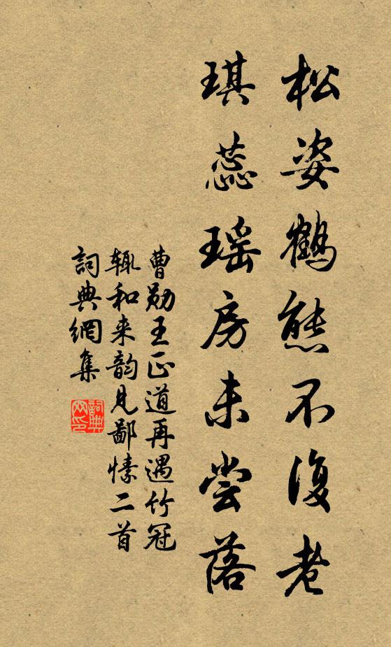 曹勋松姿鹤态不复老，琪蕊瑶房未尝落书法作品欣赏