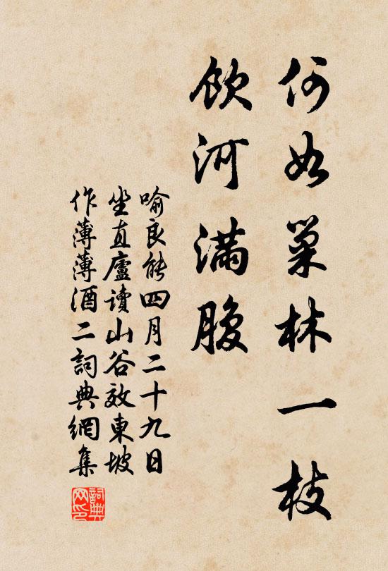 喻良能何如巢林一枝，饮河满腹书法作品欣赏