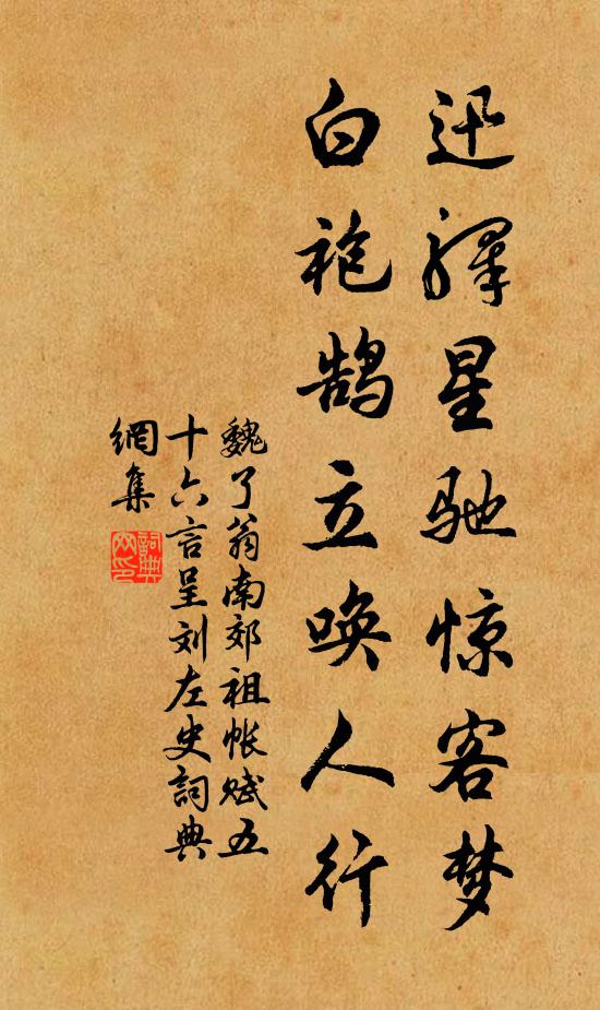 魏了翁迅驿星驰惊客梦，白袍鹄立唤人行书法作品欣赏