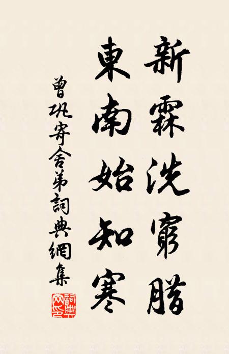 曾巩新霖洗穷腊，东南始知寒书法作品欣赏