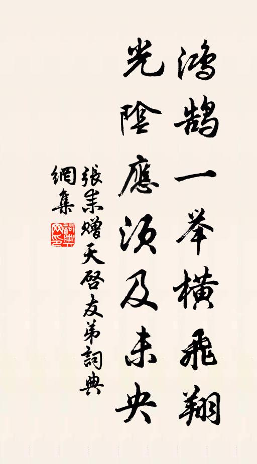 张耒鸿鹄一举横飞翔，光阴应须及未央书法作品欣赏