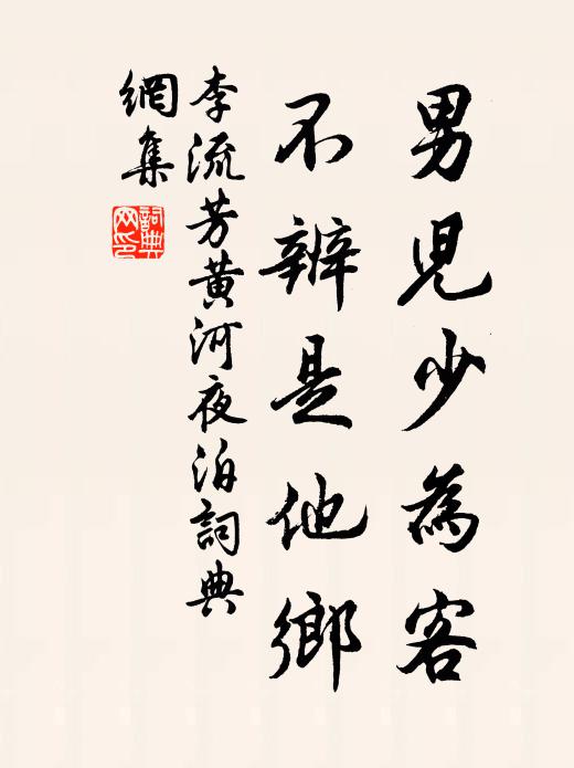 李流芳男儿少为客，不辨是他乡。书法作品欣赏