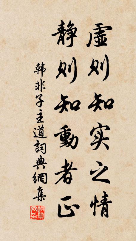韩非及后人虚则知实之情,静则知动者正。书法作品欣赏