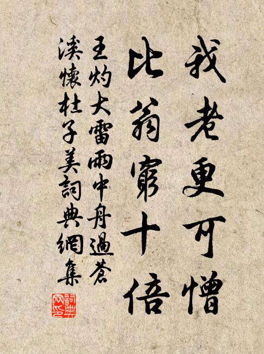 王灼我老更可憎，比翁穷十倍书法作品欣赏