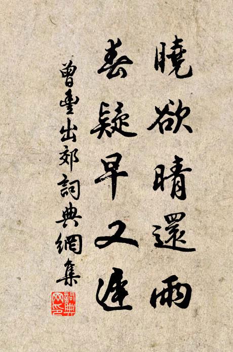 曾丰晓欲晴还雨，春疑早又迟书法作品欣赏
