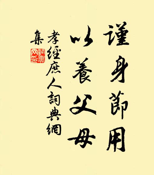 孔子及其弟子谨身节用，以养父母书法作品欣赏