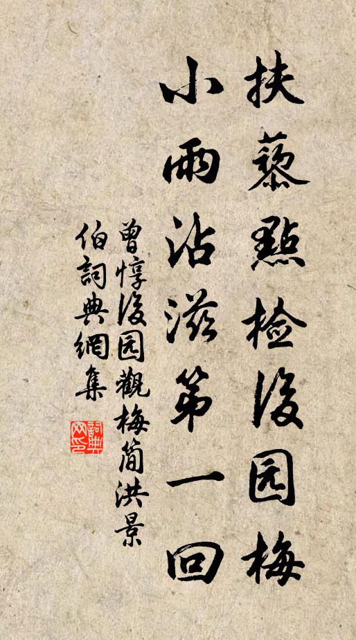 曾惇扶藜点检后园梅，小雨沾滋第一回书法作品欣赏