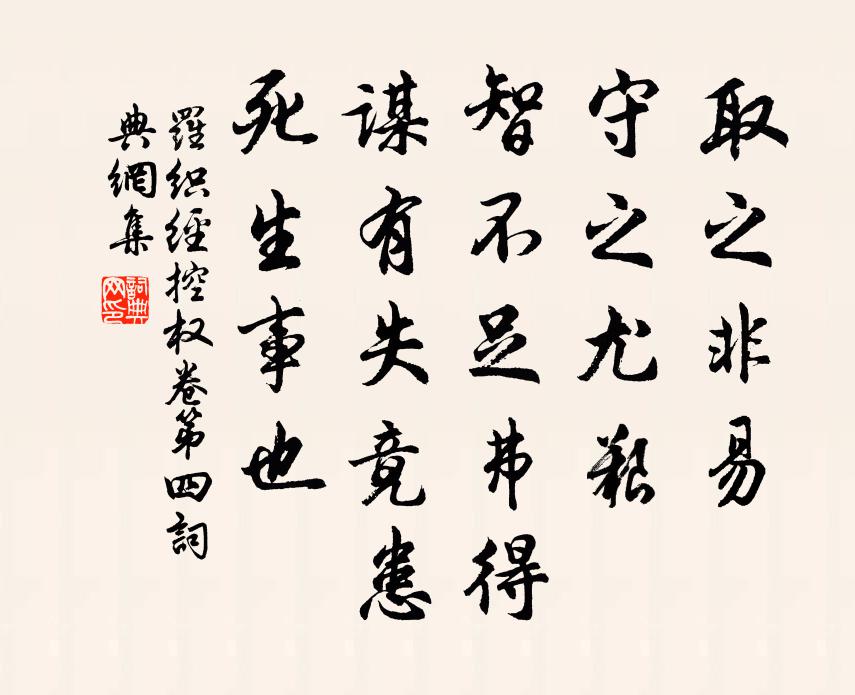 来俊臣取之非易，守之尤艰；智不足弗得，谋有失竟患，死生事也。书法作品欣赏