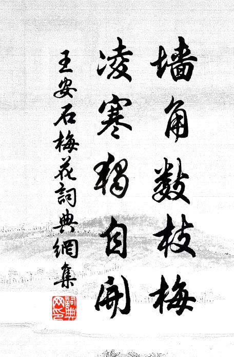 王安石墙角数枝梅，凌寒独自开。书法作品欣赏