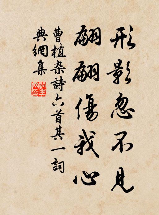 曹植形影忽不见,翩翩伤我心。书法作品欣赏
