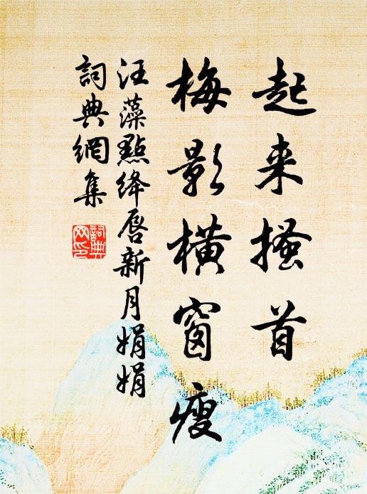 汪藻起来搔首,梅影横窗瘦。书法作品欣赏