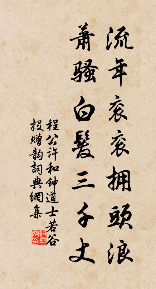 程公许流年衮衮拥头浪，萧骚白发三千丈书法作品欣赏