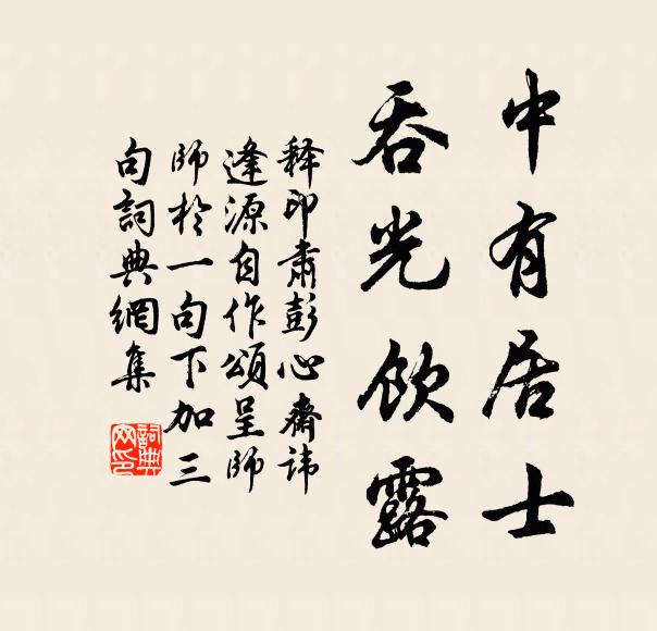 释印肃中有居士，吞光饮露书法作品欣赏