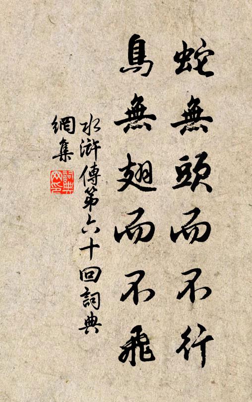施耐庵蛇无头而不行,鸟无翅而不飞。书法作品欣赏
