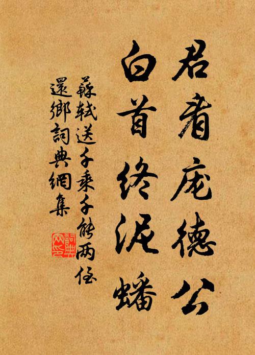 苏轼君看庞德公，白首终泥蟠书法作品欣赏