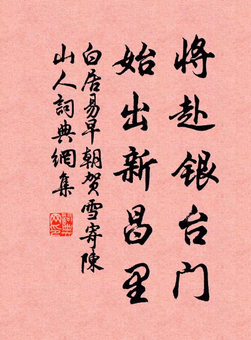 白居易将赴银台门，始出新昌里书法作品欣赏