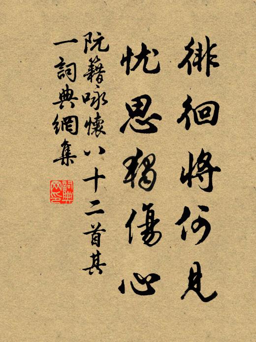 阮籍徘徊将何见?忧思独伤心。书法作品欣赏