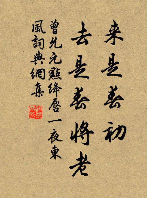 曾允元来是春初，去是春将老。书法作品欣赏