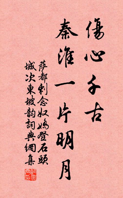 萨都剌伤心千古,秦淮一片明月!书法作品欣赏