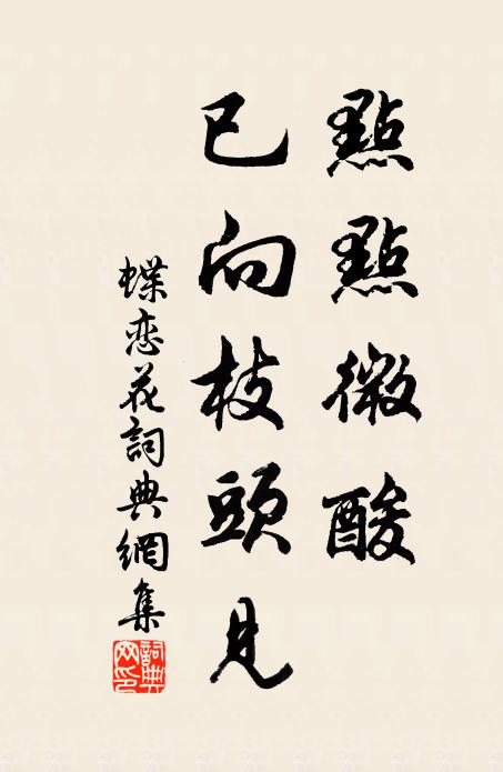 佚名点点微酸，已向枝头见书法作品欣赏