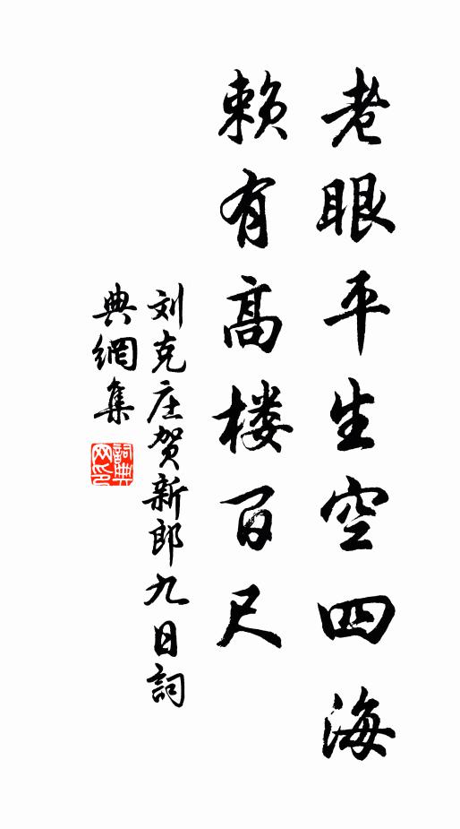 刘克庄老眼平生空四海，赖有高楼百尺书法作品欣赏