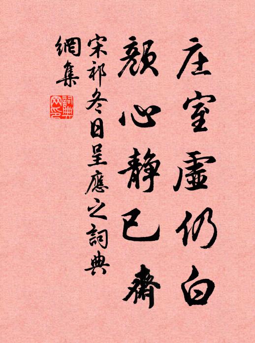 宋祁庄室虚仍白，颜心静已斋书法作品欣赏