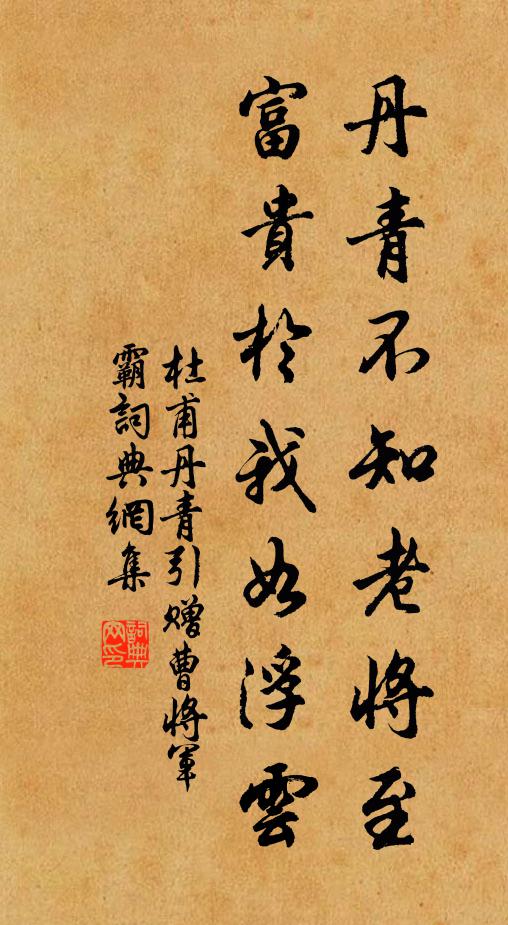 杜甫丹青不知老将至,富贵于我如浮云。书法作品欣赏