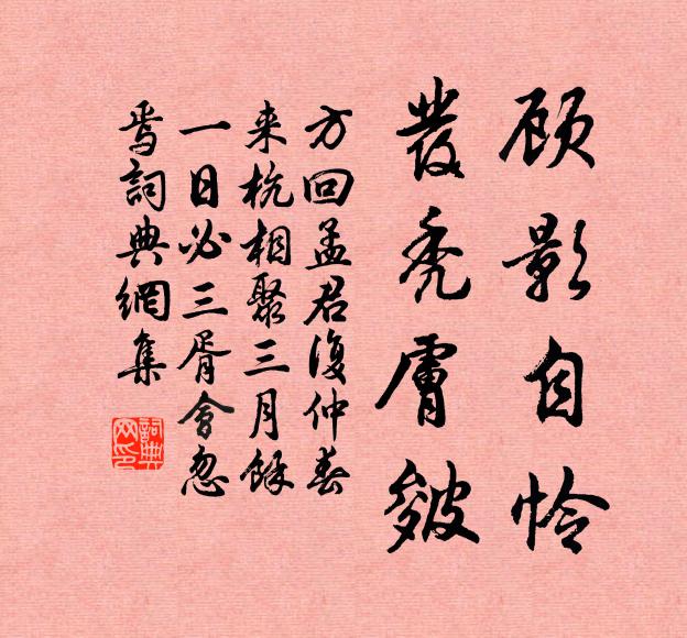 方回顾影自怜,发秃肤皴书法作品欣赏