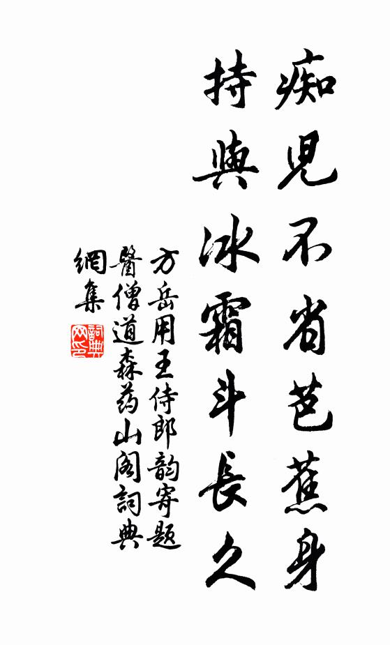 方岳痴儿不省芭蕉身，持与冰霜斗长久书法作品欣赏