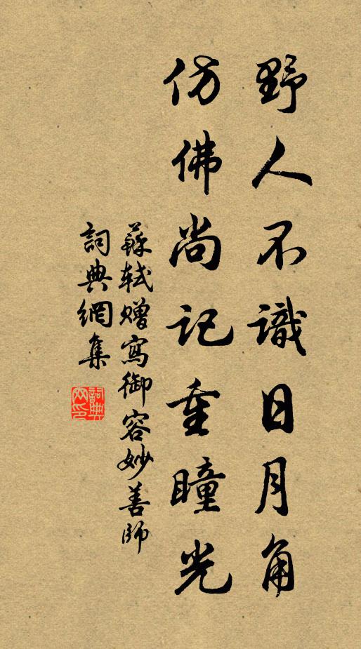 苏轼野人不识日月角，仿佛尚记重瞳光书法作品欣赏